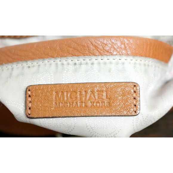 B. Makowsky TAN BROWN GENUINE LEATHER FLAP BUCKLE CROSS BODY SHOULDER BAG PURSE - Picture 11 of 11